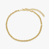 Anchor Facet Anklet, 18K Gold Plated, 3 mm
