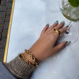 Rope Bracelet, 18K Gold Plated, 8 mm