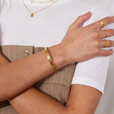 Hammered Bangle 18K Gold Plated · 5 mm