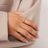 Hammered Band Ring 18K Gold Plated · 2 mm