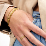 Faceted Curb Chain Bracelet 18K Gold Plated · 3 mm