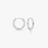 Classic Hoop Earrings, 925 Silver, 10 mm