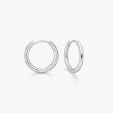 Classic Hoop Earrings, 925 Silver, 12 mm