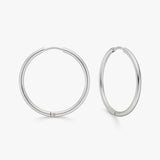 Classic Hoop Earrings, 925 Silver, 25 mm