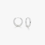 Classic Hoop Earrings, 925 Silver, Helix 6 mm