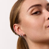 Classic Hoop Earrings, 925 Silver, Helix 8 mm