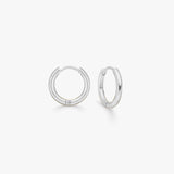 Classic Hoop Earrings, 925 Silver, Helix 8 mm
