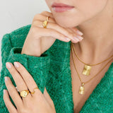 Sun Kiss Square Necklace — Small 18K Gold Plated