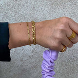 Figaro Bracelet 18K Gold Plated 3 mm