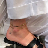 Flat Snake Anklet 18K Gold Plated 2 mm