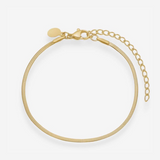 Flat Snake Anklet 18K Gold Plated 2 mm