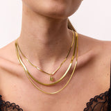 Flat Snake Chain Necklace 18K Gold Plated · 2 mm