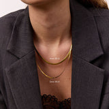 Flat Snake Chain Necklace 18K Gold Plated · 4 mm