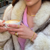 Flat Snake Chain Necklace 18K Gold Plated · 4 mm