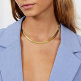 Flat Snake Chain Necklace 18K Gold Plated · 6 mm