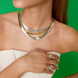 Flat Snake Chain Necklace 18K Gold Plated · 6 mm