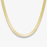 Flat Snake Chain Necklace 18K Gold Plated · 6 mm
