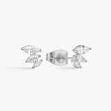 Trinity Crystal Stud Earrings, 925 Silver