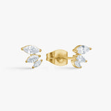 Trinity Crystal Stud Earrings 18K Gold Plated
