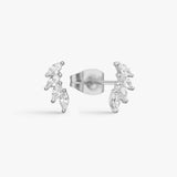 Wing Crystal Stud Earrings, 925 Silver