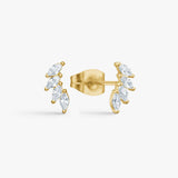 Wing Crystal Stud Earrings, 18K Gold Plated
