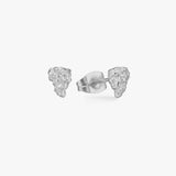 Scoria Rock Stud Earrings, 925 Silver