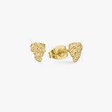Scoria Rock Stud Earrings, 18K Gold Plated