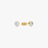 Classic Crystal Stud Earrings 18K Gold Plated 3 mm