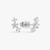 Mist Crystal Stud Earrings, 925 Silver
