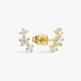 Mist Crystal Stud Earrings 18K Gold Plated