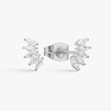 Glow Crystal Stud Earrings, 925 Silver