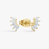 Glow Crystal Stud Earrings, 18K Gold Plated
