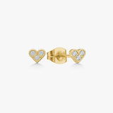 Heart Crystal Stud Earrings 18K Gold Plated