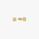 Sun Kiss Clover Stud Earrings 18K Gold Plated