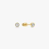 Classic Crystal Stud Earrings 18K Gold Plated 2 mm