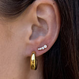 Classic Dome Hoop Earrings 18K Gold Plated · 15 mm