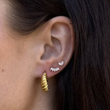 Classic Twist Dome Hoop Earrings 18K Gold Plated