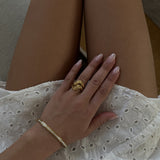 Scoria Wave Ring — Large 18K Gold Plated