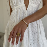 Scoria Wave Ring — Large 18K Gold Plated