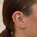 Sun Kiss Stud Earrings 18K Gold Plated Square