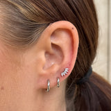 Glow Crystal Stud Earrings, 925 Silver