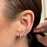 Mist Crystal Stud Earrings, 925 Silver