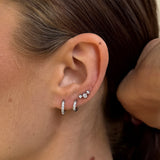 Mist Crystal Stud Earrings, 925 Silver