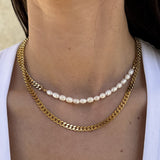 Faceted Curb Chain Necklace 18K Gold Plated · 5 mm