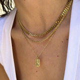 Melted Square Necklace 18K Gold Plated