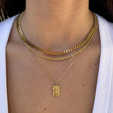 Melted Square Necklace 18K Gold Plated