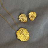 Wind Fold Earrings, 18K Gold Plated