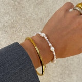 Oval Dome Bangle 18K Gold Plated