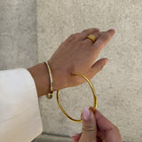 Oval Dome Bangle 18K Gold Plated