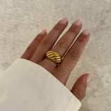 Twist Dome Ring 18K Gold Plated